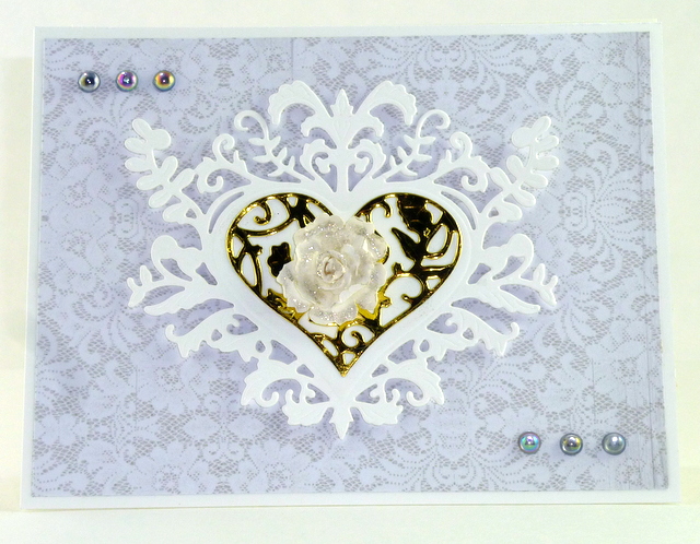 Botanical Heart Pair Spellbinders Card