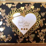 Classic Hearts, Lace Hearts, and Small DOM Jan. 2018 Spellbinders Valentine’s Day Card