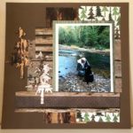 Scrapbook page of a man and his dog exploring Alaska