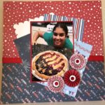 A scrapbook page of my great niece and her Fourth of July pie.